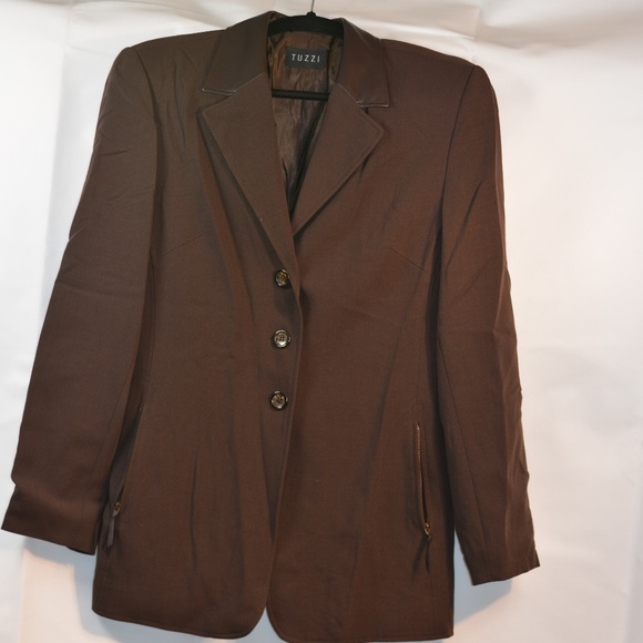 TUZZI Brown Blazer Sz M - Picture 1 of 5